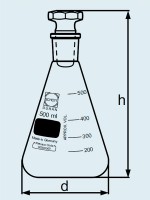 Колба DURAN Group 500 мл, NS29/32, коническая, с пробкой, с градуировкой, стекло
