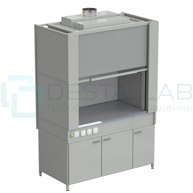 Шкаф вытяжной с коконом из стеклопластика без воды с электрикой 1500х820х2240, раб. поверхность - МОНОЛИТНЫЙ КЕРАМОГРАНИТ