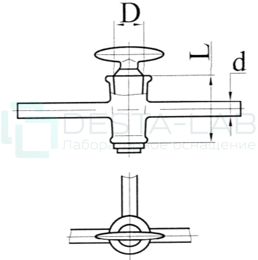 Кран 3-х ходовой К3Х-1-44-6,3, ТС, эскиз 4-30