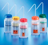 Бутыль-промывалка Kautex широкогорлая, LDPE, 500 мл, с надписью &quot;Этанол&quot;, с зеленой крышкой