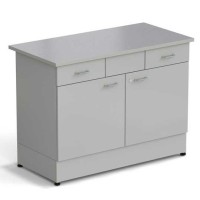 Стол-тумба ЭКРОС 1200х600х900 мм 2 двери + 2 ящика, раб. поверхность - МОНОЛИТНЫЙ КЕРАМОГРАНИТ с ПВХ кромкой