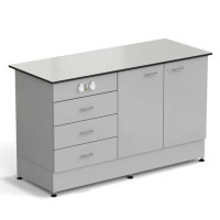 Стол-тумба ЭКРОС 1500х600х900 мм 2 двери + 3 ящика с электрикой, раб. поверхность - LABGRADE