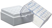 Штатив для хранения криопробирок 1,2-2 мл, 25 мест, поликарбонат, с крышкой, белый, CryoBox, Nalgene, 48 шт./уп., Thermo FS