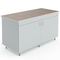 Лабораторный торцевой стол со столешницей из керамогранитной плитки Теолаб НВ-1500 ТОК