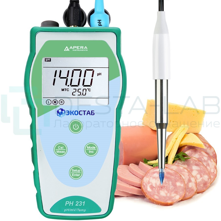Портативный pH-метр ЭКОСТАБ PH231SS (для полутвердых образцов)