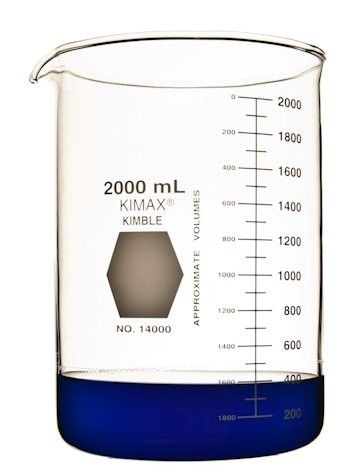 Стакан Гриффина Kimble 2000 мл, низкий, с градуировкой, с носиком, стекло