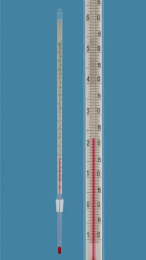 Термометр Amarell на шлифе NS 14,5/23, -10...+150/0,5°C, глубина погружения 77 мм