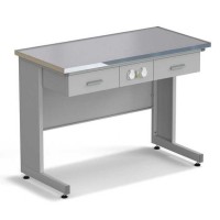 Стол приборный с ящиками и электрикой ЭКРОС 1200х600х900 мм, раб. поверхность - МОНОЛИТНЫЙ КЕРАМОГРАНИТ с НС бортиком