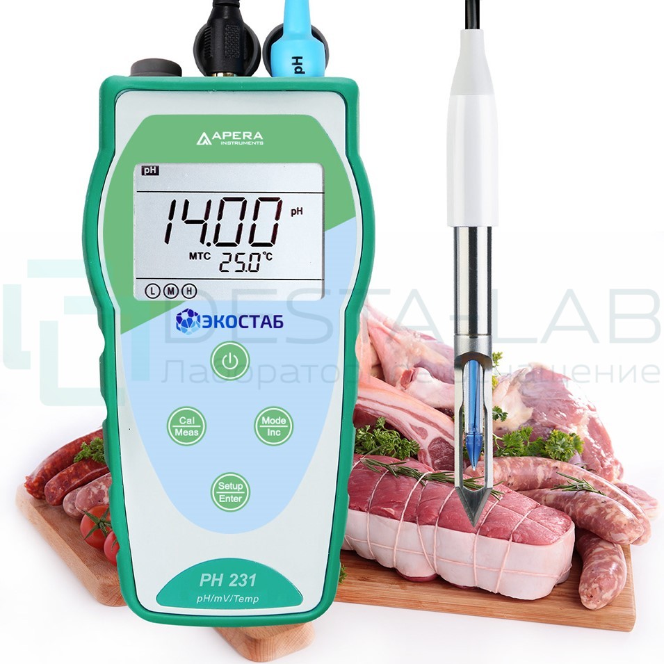 Портативный pH-метр ЭКОСТАБ PH231MT (для мяса)