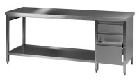 Стол лабораторный 3, тумба слева, нержавеющая сталь, 2500х750х900 мм, 1 шт., Bochem