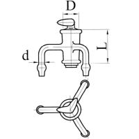 Кран 3-х ходовой эскиз 4-32