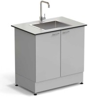 Стол-мойка ЭКРОС 900х600х900 мм, чаша нержавеющая сталь по центру , раб. поверхность - LABGRADE