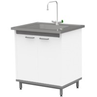 Стол-мойка на опорной тумбе из металла ЛАБ-М МО 30 МЕ 80.65.90 SS