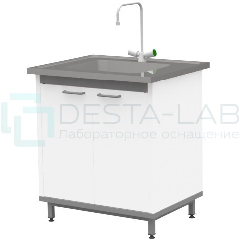 Стол-мойка на опорной тумбе из металла ЛАБ-М МО 30 МЕ 80.65.90 SS