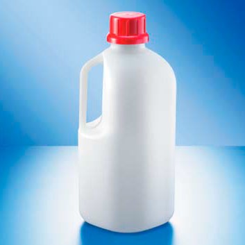 Бутыль Kautex узкогорлая "SafeGrip" 2500 мл, HDPE, Ø 45 мм, естественный цвет, без крышки, с удлиненной ручкой, с допуском ООН