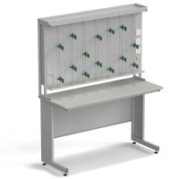 Стол титровальный ЭКРОС 1500х600х900/1885 мм, раб. поверхность - ЛАМИНАТ СЕРЫЙ