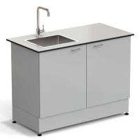 Стол-мойка ЭКРОС 1200х600х900 мм, чаша нержавеющая сталь слева, раб. поверхность - LABGRADE