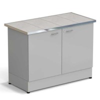 Стол-тумба ЭКРОС 1200х600х900 мм 2 двери, раб. поверхность - КЕРАМИКА с НС бортиком
