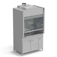 Шкаф вытяжной с подводом воды и ВЗБ светильником 1200х900х2145 мм, раб. поверхность - МОНОЛИТНЫЙ КЕРАМОГРАНИТ