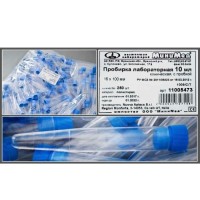 Пробирка лабораторная 10 мл, коническая, 16x100, п/с, нестерильная, с/пробк., уп. 250 шт., Aptaca