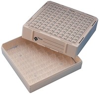 Штатив для хранения криопробирок 1-1,8 мл, 100 мест, поликарбонат, с крышкой, серый, MAX-100 CryoStore Boxes, Nunc, 24 шт./уп., Thermo FS