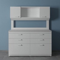 Стол лабораторный с шкафом-надстройкой ЛК-1500 СН (ЛДСП, Нерж. сталь)