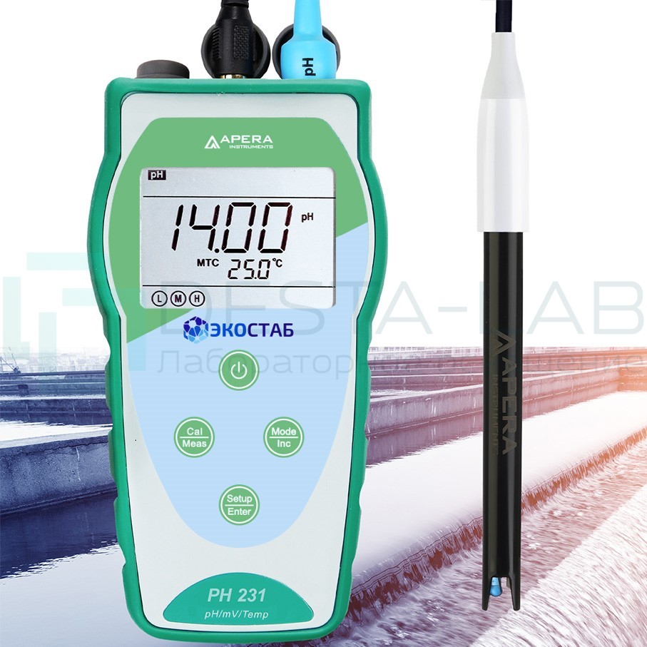 Портативный pH-метр ЭКОСТАБ PH231WW (для сточных вод)