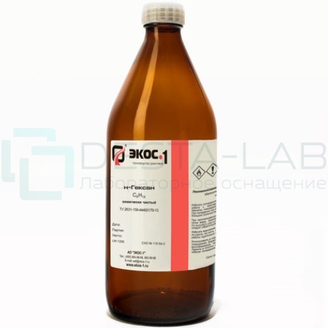 Гексан химически чистый (ХЧ), бутылка 1 л.