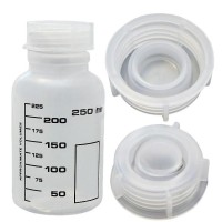 Банка д/реактивов 250 мл, с черной град., шир/горл, с крышкой, п/п, LAMAPLAST