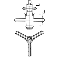 Кран 3-х ходовой К3Х-1-32-2,5, СН-1, эскиз 5-347