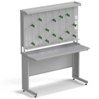 Стол титровальный ЭКРОС 1500х600х900/1885 мм, раб. поверхность - МОНОЛИТНЫЙ КЕРАМОГРАНИТ с ПВХ кромкой