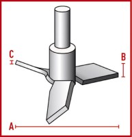 Перемешивающий элемент Bohlender пропеллерный, длина 450 мм, диаметр вала 10 мм, диаметр мешалки 50 мм, PTFE