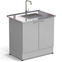 Стол-мойка ЭКРОС 900х600х900 мм, чаша нержавеющая сталь по центру, раб. поверхность - НЕРЖАВЕЮЩАЯ СТАЛЬ