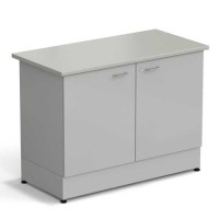 Стол-тумба ЭКРОС 1200х600х900 мм 2 двери, раб. поверхность - ЛАМИНАТ СЕРЫЙ