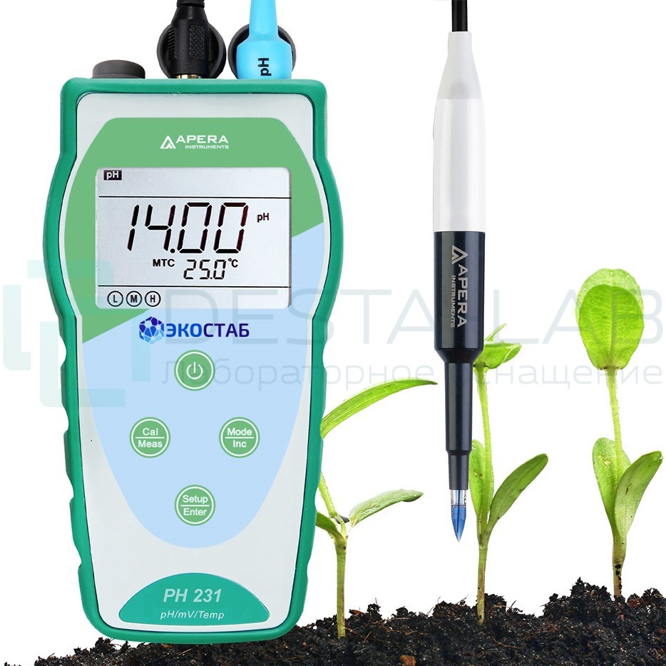 Портативный pH-метр ЭКОСТАБ PH231SL (для почвы)