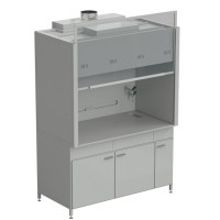 Шкаф вытяжной с подводом воды и ВЗБ светильником 1500х900х2145 мм, кран TOF, раб. поверхность - DURCON