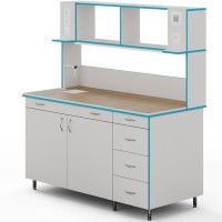 Пристенный стол с сантехникой и столешницей из керамогранитной плитки СЛП НВК 1500 КГ+