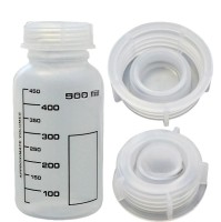 Банка д/реактивов 500 мл, с черной град., шир/горл, с крышкой, п/п, LAMAPLAST