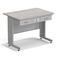 Стол приборный с ящиками и электрикой ЭКРОС 1200х800х900 мм, раб. поверхность - КЕРАМИКА с ПВХ кромкой