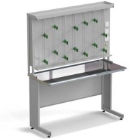 Стол титровальный ЭКРОС 1500х600х900/1885 мм, раб. поверхность - НЕРЖАВЕЮЩАЯ СТАЛЬ