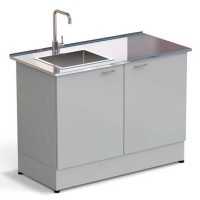 Стол-мойка ЭКРОС 1200х600х900 мм, чаша нержавеющая сталь слева, раб. поверхность - НЕРЖАВЕЮЩАЯ СТАЛЬ