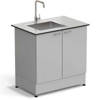 Стол-мойка ЭКРОС 900х600х900 мм, чаша нержавеющая сталь слева, раб. поверхность - LABGRADE