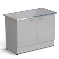 Стол-тумба ЭКРОС 1200х600х900 мм 2 двери, раб. поверхность - МОНОЛИТНЫЙ КЕРАМОГРАНИТ с НС бортиком