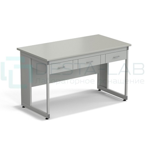 Стол для хроматографа ЭКРОС 1500х800х900 мм с ящиками, раб. поверхность - ЛАМИНАТ СЕРЫЙ