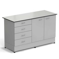 Стол-тумба ЭКРОС 1500х600х900 мм 2 двери + 4 ящика, раб. поверхность - LABGRADE