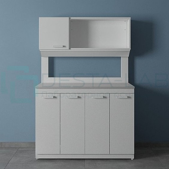 Стол лабораторный с шкафом-надстройкой ЛК-1200 СН (Сталь, Нерж. сталь)