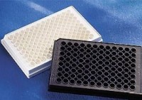 Планшеты 96 луночные для ИФА, цельные, плоскодонные, черные, нестерильные, без крышки, низкое связывание, 360 мкл, 100 шт./уп., Corning