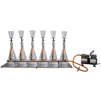 Прибор вакуумного фильтрования ПВФ-47/4 ЦМ (воронки 250 мл. из пол-на) с подставкой, Владисарт 