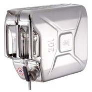 Канистра для ЛВЖ Rötzmeier 20KZ, с самозакрывающимся краном и вентиляционным винтом, 20 л, нержавеющая сталь