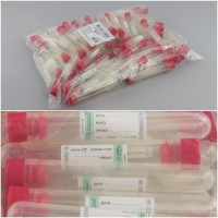 Пробирка 10 мл цилиндрическая с пробкой, с этикеткой, п/п, стерильная, Гритмед, уп. 100 шт.